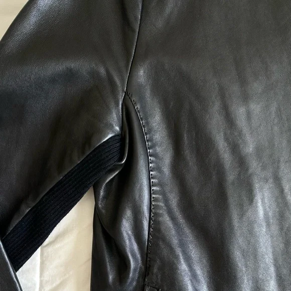 VINCE WOMEN’S LEATHER MOTO JACKET Asymmetrical Zip Fitted Size/M~ Orig. $1195 - Picture 10 of 13